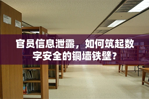 官员信息泄露，如何筑起数字安全的铜墙铁壁？