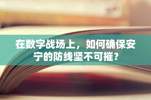 在数字战场上，如何确保安宁的防线坚不可摧？